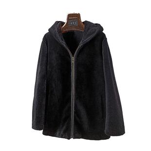微瑕疵处理！100%羊毛羊剪绒皮草外套 男装连帽羊毛宽松港风潮酷