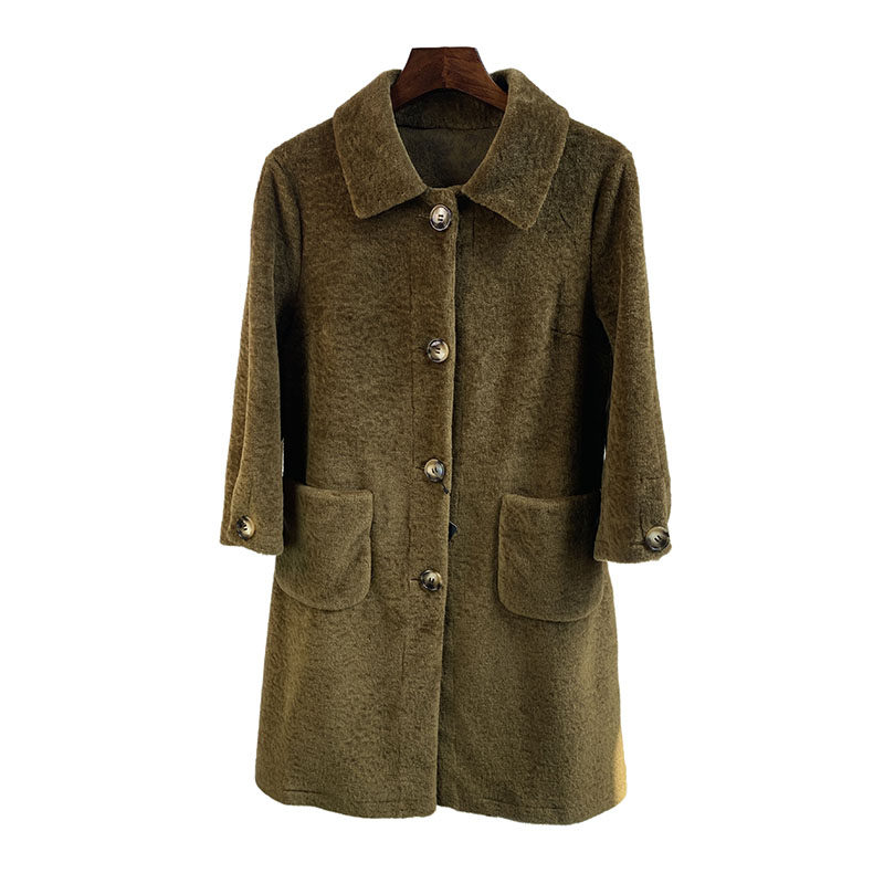 羊羔毛皮毛一体外套女2025新款中长款翻领羊剪绒修身皮草冬装显瘦,女装/女士精品,皮草,淘宝优惠券,粉丝福利购,淘宝优惠卷