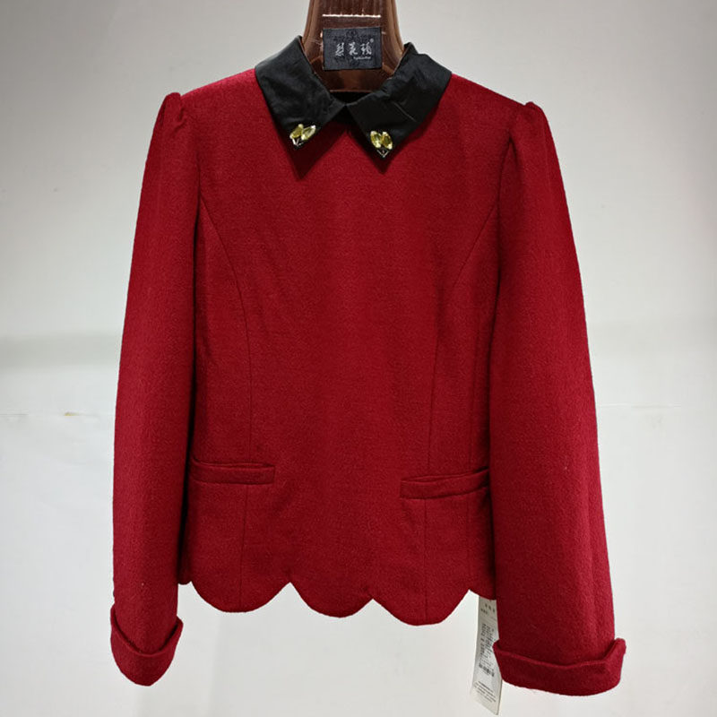 小香风春秋羊毛打底衫羊毛呢女装上衣短款翻领韩版修身显瘦外套特,女装/女士精品,短外套,淘宝优惠券,粉丝福利购,淘宝优惠卷