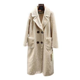 网红新款西装领长款大衣纯羊毛羊剪绒皮毛一体外套过膝加厚气质女