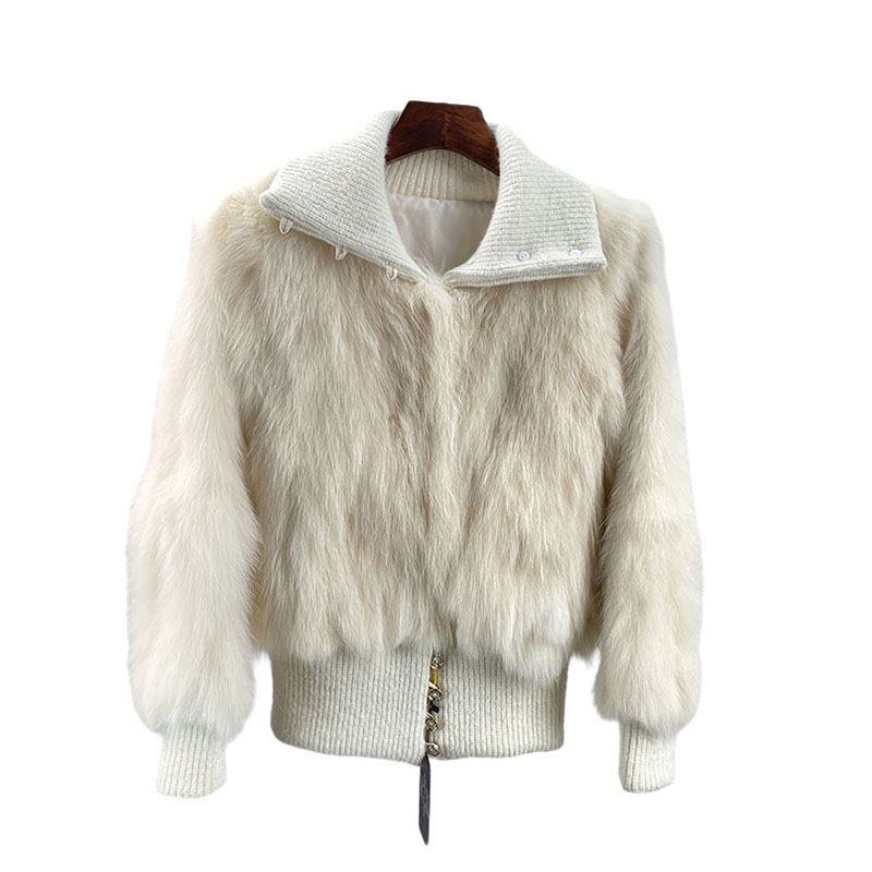 皮草翻立领外套女冬季休闲狐狸毛