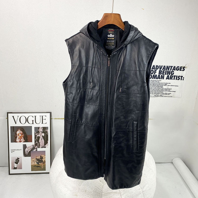 男装真皮绵羊皮皮衣外套中长款