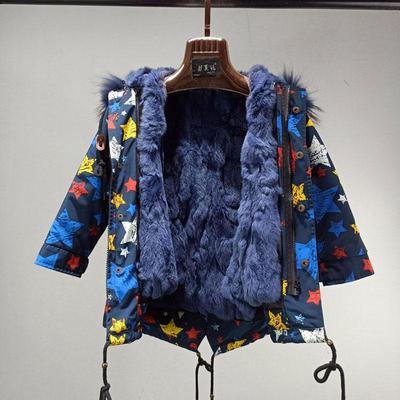 大毛领冬季派克服童装外套男女童