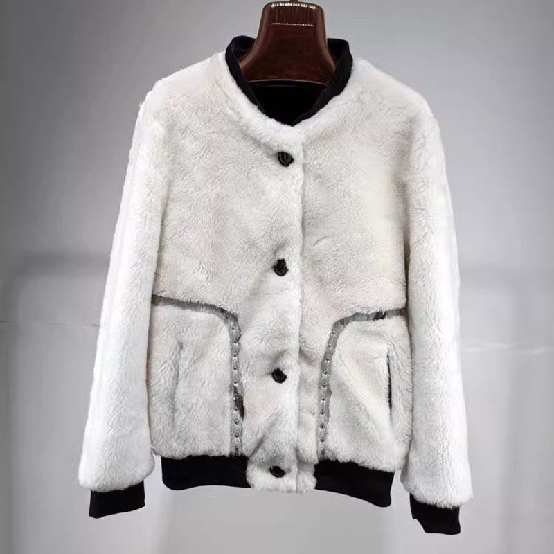 微瑕疵处理！100%羊毛羊剪绒颗粒皮毛一体棒球服年轻款皮草外套女,女装/女士精品,皮草,淘宝优惠券,粉丝福利购,淘宝优惠卷