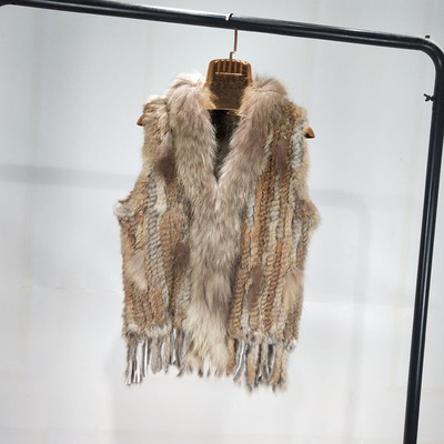 出口日韩特价清仓貉子毛领背心