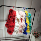 2025春秋鸵鸟毛配雪纺短款 女士皮草马甲 背心坎肩亏本清仓处理特