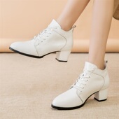 意中飞2025新款 广场舞中高跟软底水兵现代舞鞋 舞蹈鞋 女真皮跳舞鞋