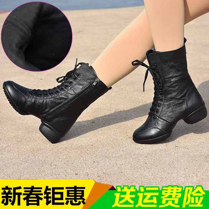 真皮黑色单鞋软底中跟