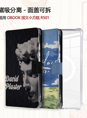 适用艺术创意OBOOK国文小方糕R501磁吸分离电子书阅读器保护壳套