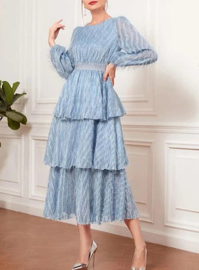 Retro lace dress for women欧美女装复古蕾丝仙女修身显瘦连衣裙