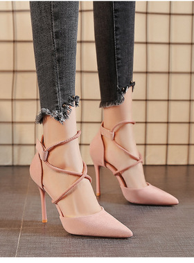 pointe tie high heels women banquets nightclubs sexy sandals