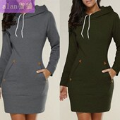 Dress 2018女士连衣裙Ladies Coats Dresses Women Winter Hooded