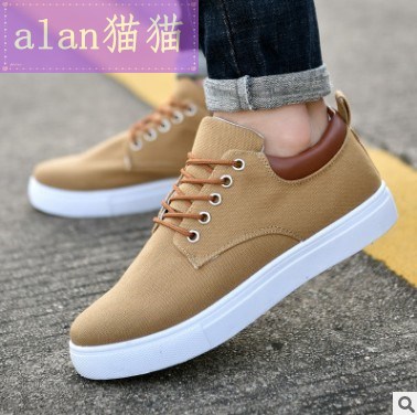 korean Breathable men's casual canvas sport shoes sneakers-封面