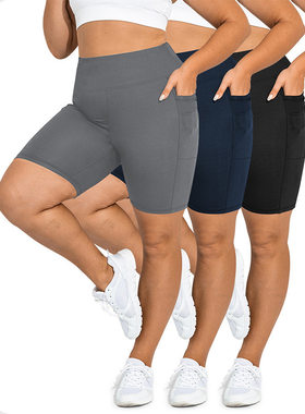 Five point yoga shorts women's plus size high waist Leggings