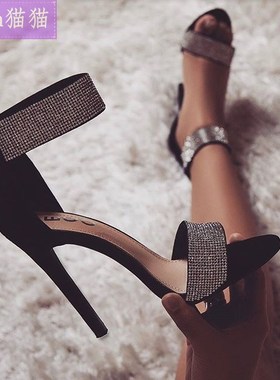 Foreign trade water drill high heels with a word of sandals