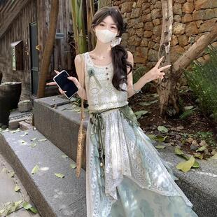 波西米亚初夏日多巴胺穿搭套装裙子森系田园风五一出游出片一整套