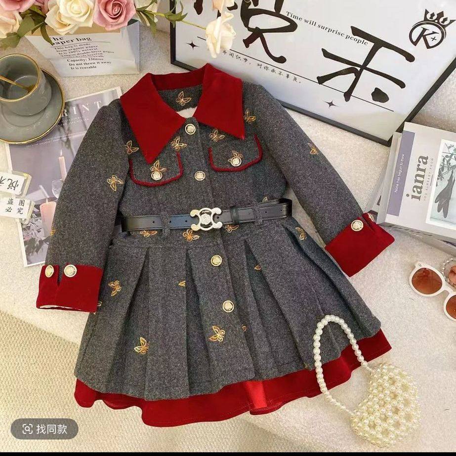 女童连衣裙加绒加厚冬新款复古拼接风长袖外套加厚开衫中长款大衣,童装/婴儿装/亲子装,连衣裙,淘宝优惠券,粉丝福利购,淘宝优惠卷