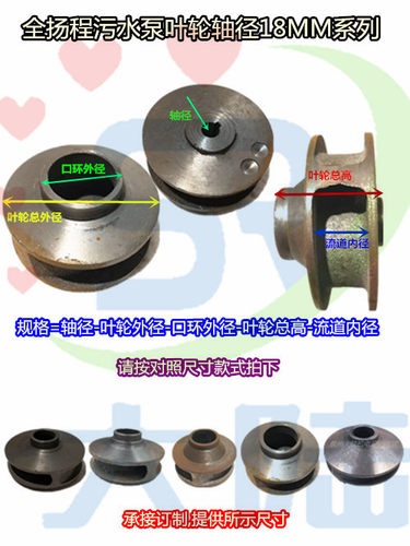 WQ-1.1/2.2/3/4KW污水泵叶轮
