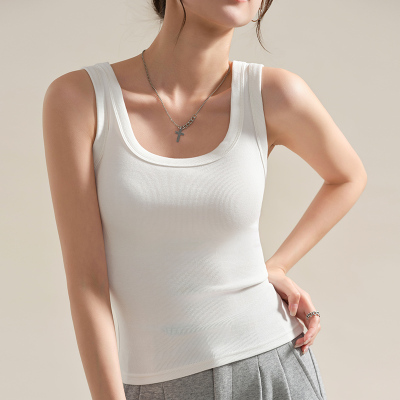 方领莫代尔螺纹打底背心女夏外穿打底防走光内搭吊带上衣遮副乳夏