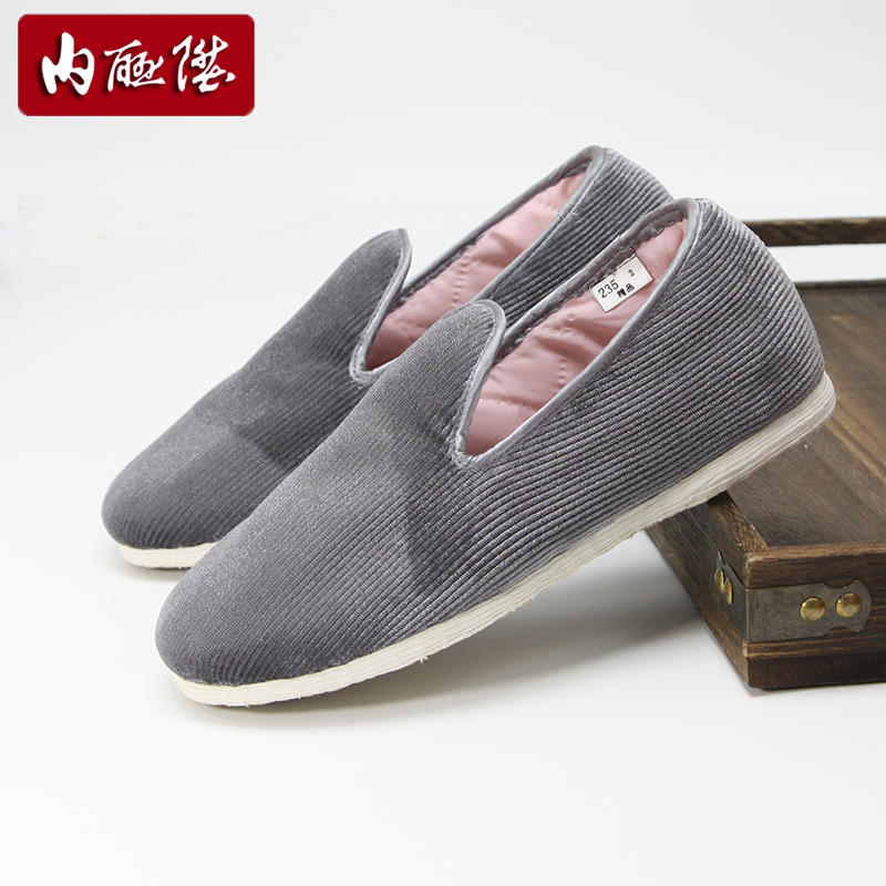 内联升千层底灯芯绒保暖手工布鞋