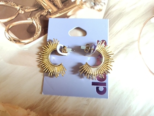 无背卡气质金色耳钉半圆耳圈欧美时尚百搭学生潮女耳饰个性金属T6