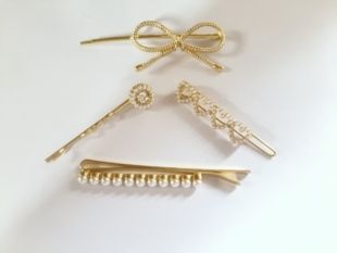 气质学妹爱心珍珠发夹边夹组合碎发侧边甜美发饰头饰蝴蝶结女 A51