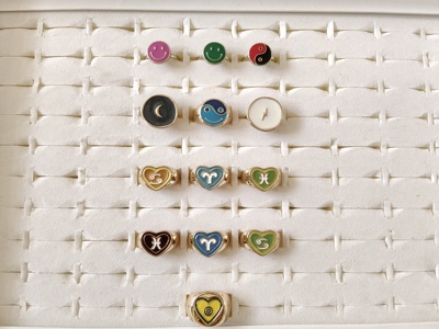 简约百搭学生女滴釉金属戒指欧美时尚个性笑脸爱心手指戒饰品潮25