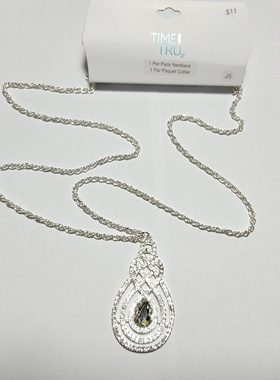 气质简约镶钻项链毛衣链欧美时尚百搭学生女个性银色项饰长款潮L9