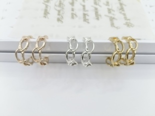 个性金属耳钉开口耳圈 时尚欧美百搭学生女气质简约镂空耳环潮B76