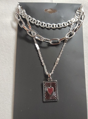 气质冷淡风三层项链锁骨链项饰欧美流行时尚百搭学生女多层潮 V31