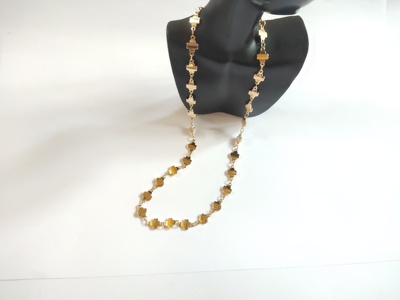 气质简约金色项链锁骨链欧美时尚百搭学生女式十字花形状短款潮A7