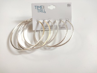 气质简约耳钉大耳圈三对组合套装时尚百搭学生女银色耳饰品潮人A9