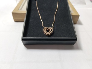 潮g28 锁骨链盒装 气质简约镂空双爱心项链欧美时尚 百搭学生女个性