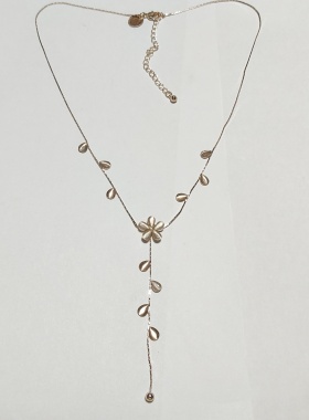 气质简约猫眼钻项链花朵锁骨链欧美时尚百搭学生女个性颈链短款L8