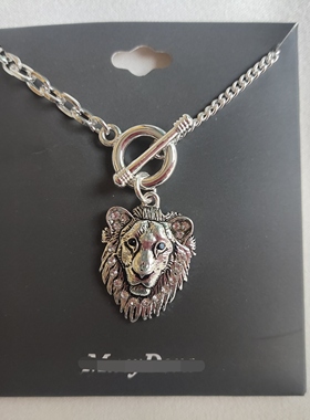 个性ab链条狮子头项链T扣锁骨链欧美流行时尚百搭学生男女款潮V34