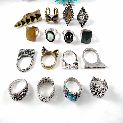 镶钻几何百搭镂空质感夸张戒指