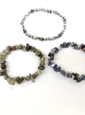 气质简约碎石手链不规则弹力手串欧美时尚百搭学生女个性腕饰潮05