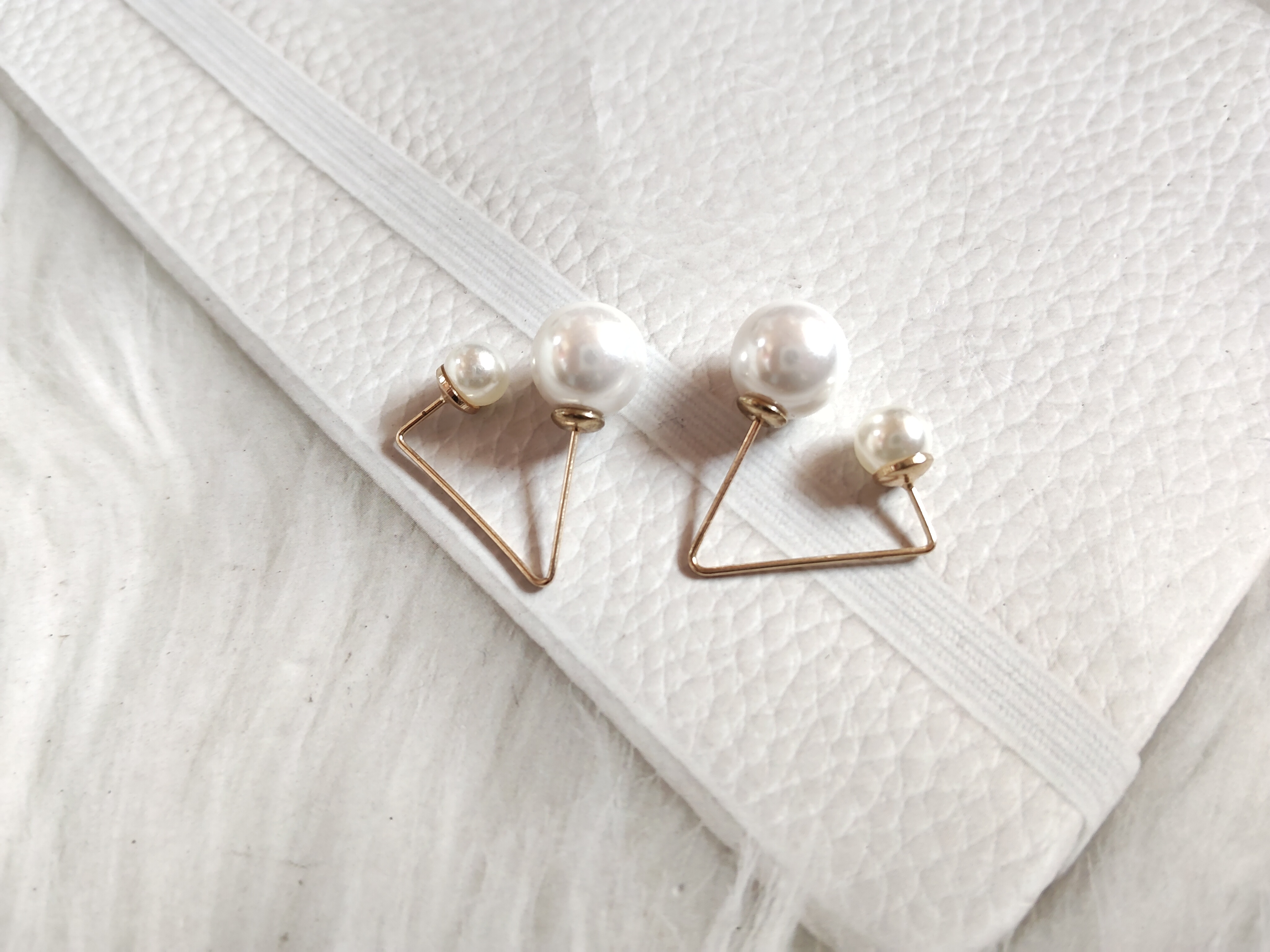 气质简约仿珍珠耳钉欧美时尚百搭学生女个性耳饰品潮人几何金色L8