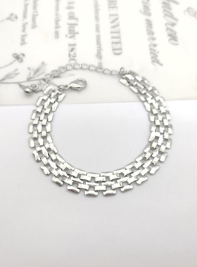 欧美简约金属链条手链 潮流百搭个性时尚学生女式腕饰手围适中B73