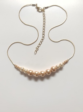 气质简约仿珍珠女项链锁骨链冷淡风简约项饰设计感学生短款潮人D1