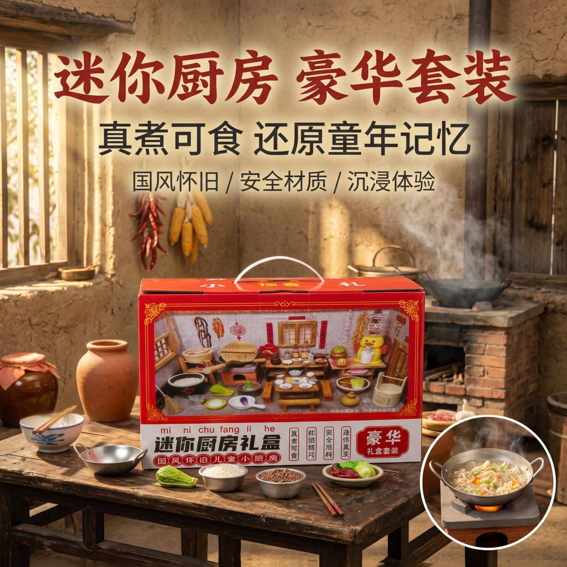 儿童迷你小厨房真煮全套做饭厨具真实版煮饭套装机构赠品礼品批发