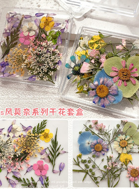 日式ins风美甲干花饰品