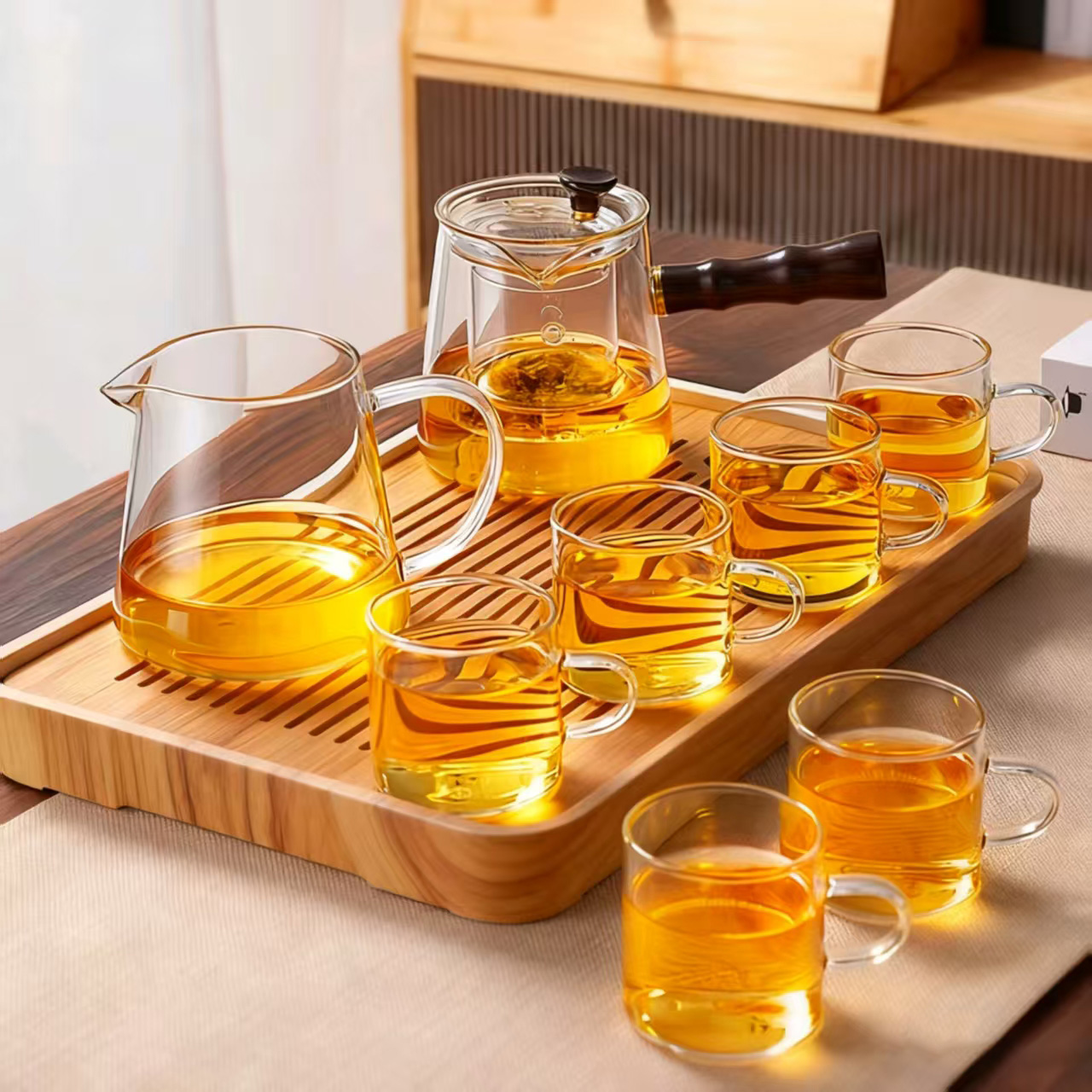 2025新款家用加厚玻璃茶具套装