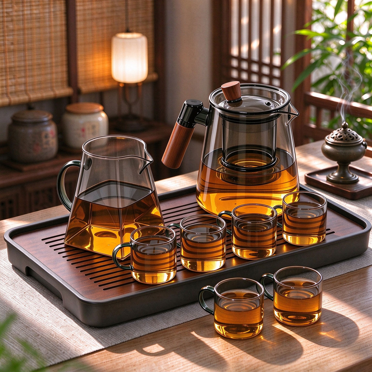 2026新款玻璃功夫茶具套装带茶盘