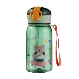 儿童水杯女上学专用塑料杯子夏季夏天便携水壶男小学生可爱吸管杯