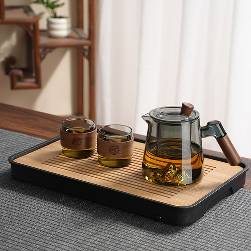 新款观山玻璃煮茶壶侧把茶具套装
