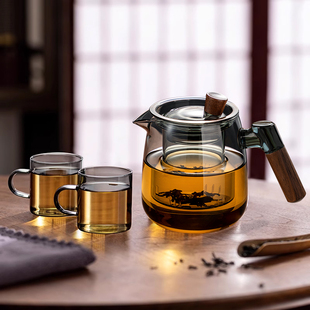 玻璃茶壶茶水分离泡茶壶家用加厚透明耐热办公室高档茶壶茶具套装