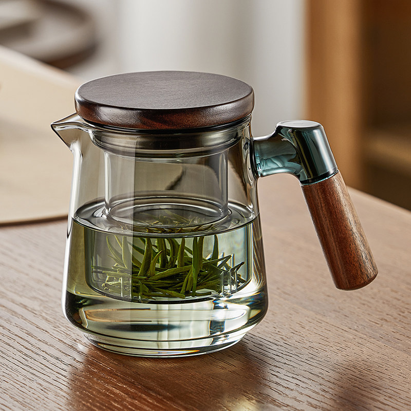 玻璃加厚茶水分离家用办公茶壶