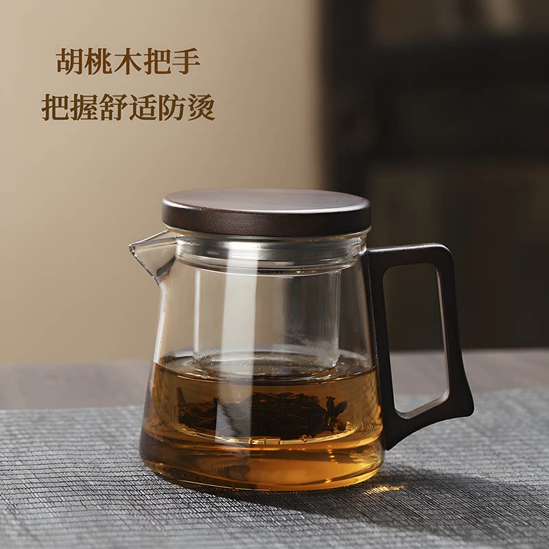 全玻璃中式茶水分离泡茶壶