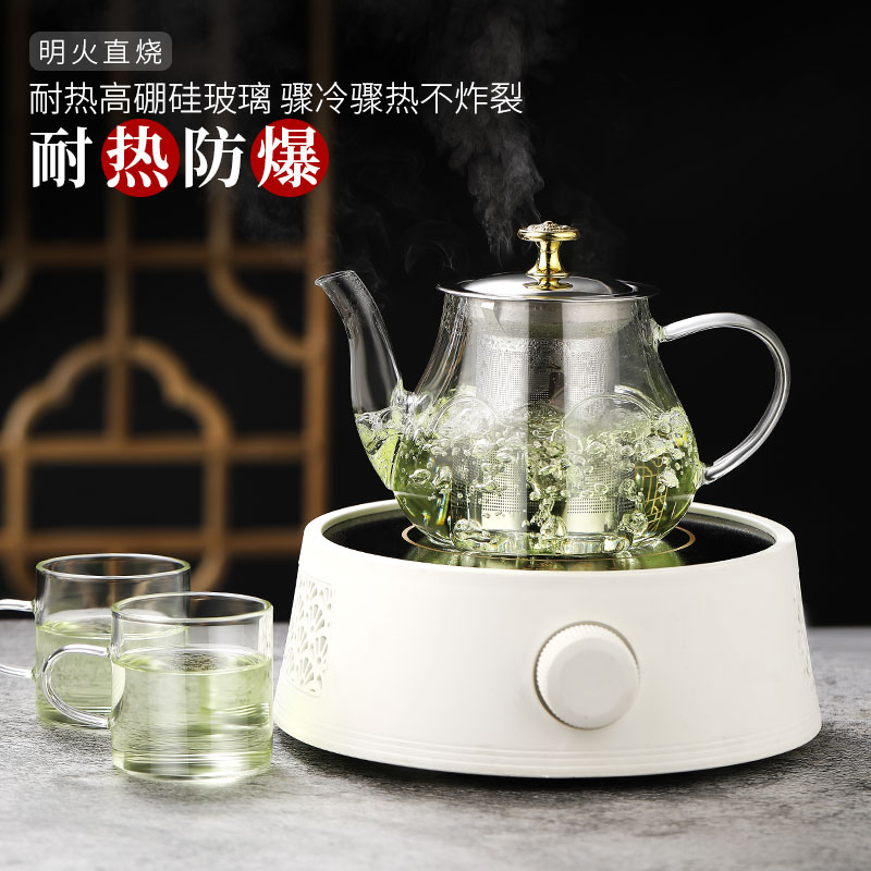 茶壶玻璃耐热加厚电陶炉煮茶壶单壶养生茶具套装家用过滤泡茶壶
